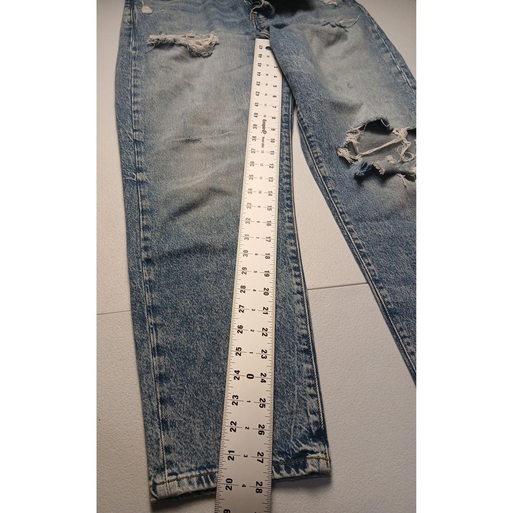 Lucky Brand Womens 10/30A High Rise Distressed Mom Jeans Light Acid Wash Blue - Picture 8 of 12